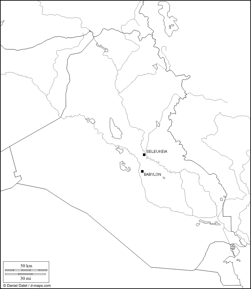 Irak, Karte der antiken Theaterstätte (Karte D. Dalet, bearb. Rüdiger Gogräfe)