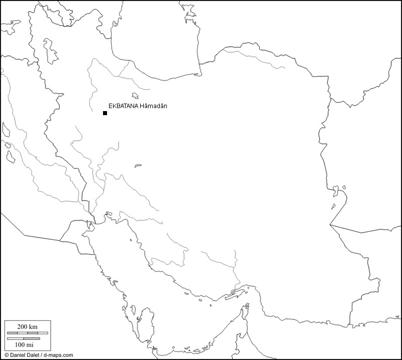 Iran mit Verzeichnis der antiken Theaterstätte (Karte D. Dalet, bearb. Rüdiger Gogräfe)